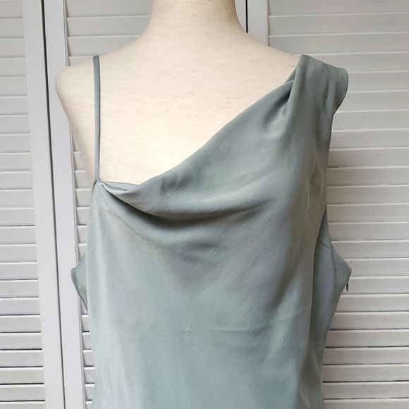 Lulus Instant Impression One-Shoulder Dress in Sage Green Size XL. - Picture 6 of 8